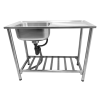 ราคา Global House CROWN อ่างล้างจานพร้อมขาตั้ง 1 หลุมมีที่พัก 100x50x21 ซม SS1 10050 1 2 รับประกันของเเท้ (19401936416)