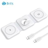 ราคา Brifit 3 ใน 1 เครื่องชาร์จไร้สายแบบพับเก็บได้แผ่นชาร์จไร้สายแม่เหล็กที่เข้ากันได้กับ iPhone 13 12 SE 11 Samsung Galaxy Apple Watch AirPods Pro (19184620483)