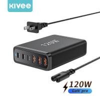 ราคา KIVEE ที่ชาร์จเดสก์ท็อป ที่ชาร์จเร็ว หัวชาร์จเร็ว หัวชาร์จ 120W GaN3 Pro USB C Charger 6 Ports Desktop Fast Charger for MacBook Pro Air iPhone 13 12 iPad Pro Samsung Galaxy (19259685360)