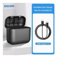 ราคา ESCAM Amagiss เคสชาร์จเร็วสำหรับ Insta360 X2 X3กล่องชาร์จแบบพกพากล้องแอคชั่นแคมเมราพร้อมช่องเสียบการ์ดเอสดี (19329246685)