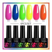 ราคา เล็บเจลสีหวานอุปกรณ์ทาเล็บเจลเรืองแสงสีเขียวแดงประกายสี7มล 6ชิ้นสำหรับฤดูร้อนสีกึ่งถาวรแช่ชุดเจลเคลือบเงา LED UV แบบทำศิลปะเพ็นท์เล็บกันแดดด้วยตนเอง (18943925899)
