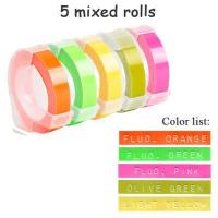 ราคา 5ชิ้นเข้ากันได้กับเทปที่มีสีสัน Dymo 3D เทปฉลากเครื่องพิมพ์ฉลากลายนูน9มม สำหรับ Motex Dymo 1610 1880เครื่องพิมพ์ฉลาก (15512147020)