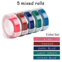 ราคา 5ชิ้นเข้ากันได้กับเทปที่มีสีสัน Dymo 3D เทปฉลากเครื่องพิมพ์ฉลากลายนูน9มม สำหรับ Motex Dymo 1610 1880เครื่องพิมพ์ฉลาก (15512147021)
