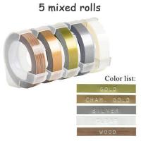 ราคา 5ชิ้นเข้ากันได้กับเทปที่มีสีสัน Dymo 3D เทปฉลากเครื่องพิมพ์ฉลากลายนูน9มม สำหรับ Motex Dymo 1610 1880เครื่องพิมพ์ฉลาก (15512147019)