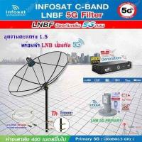 ราคา THAISAT C BAND 1 5M ขาตรงตัวM กล่อง PSI S2X HD LNB 5G infosat รุ่น C1 แถมสายRG6ตามชุด (6630664578)