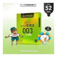 ราคา ถุงยางอนามัย 52 โอกาโมโต้ อโล ถุงยาง Okamoto 0 03 Aloe ผิวเรียบ หนา 0 03 มม บางพิเศษ มีเจลอโล เวร่า 1 กล่อง (635330673)