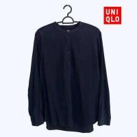 ราคา เสื้อเชิ้ตคอจีนแขนยาว Uniqlo สีกรม NAVY (19550007519)