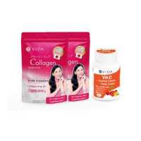ราคา TwoTone Set Vida Collagen Pure 100g 2 Sachets x Vit C Acerola cherry 60 Capsules 1 Unit (16431176655)