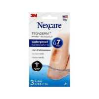 ราคา 3M Nexcare Tegaderm เทกาเดิร์ม แผ่นเทปใสปิดแผลกันน้ำ ฟิล์มปิดแผลกันน้ำ A1 ขนาด 6x7ซม 3ชิ้น ซอง 1 ซอง (6829156788)