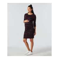 ราคา ชุดเดรสคุณแม่ mothercare red and silver striped maternity tube dress TD518 (3612122312)