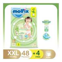 Molfix โมลฟิกซ์ เนเชอรัล แพ้นส์ กางเกงผ้าอ้อมเด็ก ขนาด XXL 48 ชิ้น