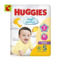 Huggies ฮักกี้ส์ เมจิก คอมฟอร์ท ผ้าอ้อมสำหรับเด็ก แบบสวม ขนาด S 62 ชิ้น