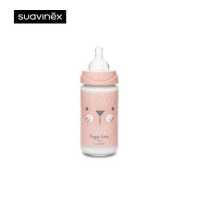 ราคา Suavinex ขวดนม ลาย HYGGE รุ่น Premium glass wide neck bottle with round teat ขนาด 240ml เหมาะสำหรับอายุ 3 18 เดือน (18674635276)