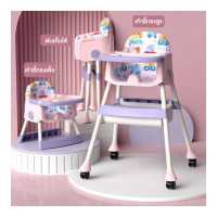 ราคา เก้าอี้เด็ก เก้าอี้กินข้าว เก้าอี้หัดนั่ง High Chair ปรับระดับได้สูง เตี้ย มี่ที่ใส่ของ สายนิรภัย 5ทาง (18949516482)