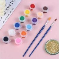 ราคา พัดระบายสี พร้อมด้ามจับมีพู่ ชุดภาพระบายสี สีน้ำ ชุดระบายสี อะคลิลิค พู่กัน ของเล่นเสริมพัฒนาการ เสริมทักษะ (17174524065)