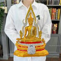 ราคา พระพุทธชินราช พระพุทธรูปพระบูชา ผ่านพิธีปลุกเสกแล้ว พระพุทธรูปขนาดหน้าตัก5นิ้ว สูง32ซม สีน้ำทอง ประดับเพชร สีทองเก่า (16186384768)