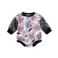 ราคา ANFUTON เสื้อสเวตเตอร์เด็กผู้หญิง ชุดหมีชุดจั๊มสูทแขนยาวตาข่ายลายดอกไม้ฟักทองชุดบอดี้สูทฤดูใบไม้ร่วง (19527369970)