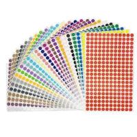 ราคา สติ๊กเกอร์คัดกรอง สติ๊กเกอร์กระดาษสีกลม15มม Round paper sticker 15 mm 128ดวง แผ่น (6717914905)