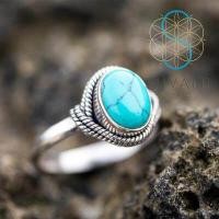 ราคา SUVANI เงินแท้ 92 5 แหวนหินเทอร์ควอยซ์ สีฟ้า Turquoise stone แหวนไซส์ 6 10 เครื่องประดับเงินแท้ (10871001644)