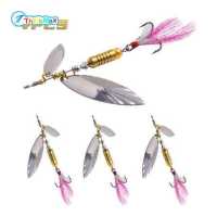 ราคา 4ชิ้น6 7กรัม 6เซนติเมตรเลื่อมเหยื่อล่อปลาขนนก3d ช้อนตาตะขอยากเหยื่อตกปลาพร้อมยอดเยี่ยม (18288113933)