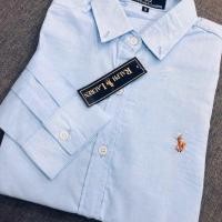 ราคา เสื้อเชิ้ตแขนยาว สีฟ้าอ่อน ใส่ได้ทั้งชาย หญิง พร้อมส่ง (17543921538)