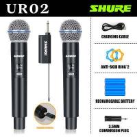 ราคา SHURE UR01 UR02 UR04 ไมโครโฟนไร้สาย 2 ไมโครโฟนแบบใช้มือถือ 50M ระยะทางรับ UHF FM Cyclic ชาร์จไม่มีการรบกวน KTV เวทีวงดนตรีประสิทธิภาพใช้ รับประกันแท้ (16171561450)