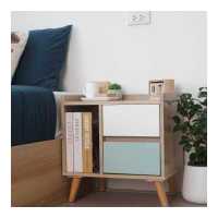 ราคา กทม 3 5 วัน ส่ง Looms ตู้ข้างเตียง ขนาด 48 ซม รุ่น CATHAL B สีไม้อ่อน ขาว ฟ้า 48x35x50 ซม (19183409082)