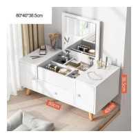 ราคา BestFur โต๊ะเครื่องแป้ง โต๊ะแต่งหน้า โต๊ะเครื่องสำอางค์ พร้อมกระจกใส แบบนั่งพื้น เรียบง่าย สไตล์ญี่ปุ่น (10529873363)