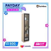 ราคา Furinbox ตู้โชว์กระจก รุ่นแชมป์ บานเปิดด้านซ้าย ขนาด 40 ซม สีไลท์ วู้ด (19628690868)