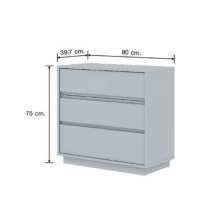 ราคา INDEX LIVING MALL ตู้ 3 ลิ้นชัก รุ่นเฮซ ขนาด 80 ซม สีเทาอ่อน (14679326257)