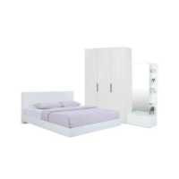 ราคา INDEX LIVING MALL ชุดห้องนอน รุ่นแมสซิโม่ แมกซี่ ขนาด 5 ฟุต เตียงนอน พื้นเตียงทึบ ตู้เสื้อผ้า 3 บาน โต๊ะเครื่องแป้ง สีขาว (17239887968)