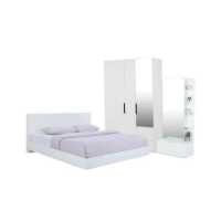 ราคา INDEX LIVING MALL ชุดห้องนอน รุ่นแมสซิโม่ แมกซี่ ขนาด 5 ฟุต เตียงนอน พื้นเตียงซี่ ตู้เสื้อผ้า 3 บาน พร้อมกระจกเงา โต๊ะเครื่องแป้ง สีขาว (17240059109)