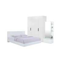 ราคา INDEX LIVING MALL ชุดห้องนอน รุ่นแมสซิโม่ แมกซี่ ขนาด 5 ฟุต เตียงนอน พื้นเตียงทึบ ตู้เสื้อผ้า 4 บาน โต๊ะเครื่องแป้ง สีขาว (17239981427)