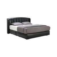 ราคา INDEX LIVING MALL เตียงนอน PVC รุ่นเวอเธีย ขนาด 6 ฟุต สีดำ (16394536097)