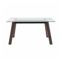 ราคา กทม 3 5 วัน ส่ง SB Design Square KONCEPT FURNITURE KONCEPT FURNITURE โต๊ะทานอาหาร โต๊ะอาหารขาไม้ท๊อปกระจก Ethan ขนาด 150x90x75 ซม (1200354212)