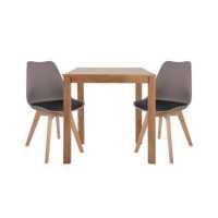 ราคา INDEX LIVING MALL ชุดโต๊ะอาหาร รุ่นเรนาโต้ คีล โต๊ะ 1 เก้าอี้ 2 ขนาด 70 ซม สีธรรมชาติ โอวัลติน (9241231563)