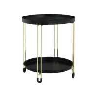 ราคา INDEX LIVING MALL โต๊ะข้างอเนกประสงค์ รุ่นลัค สีดำ ทอง (19546028714)