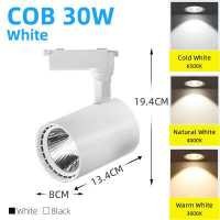 ราคา ไฟ Led ราง12W 20W 30W 40W 220V 260V COB โคมไฟส่องรางไฟสปอร์ตไลท์โคมไฟ Led สีดำ ขาวสำหรับร้านโคมไฟบ้าน (10748424293)