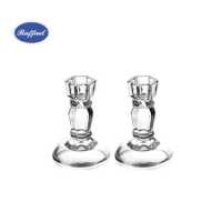 ราคา RAFFAEL เชิงเทียนแก้วหกเหลี่ยมฐานกลม คู่ เชิงเทียนแก้ว เชิงเทียนแก้วใส เชิงเทียน (3668608277)