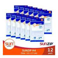 ราคา ถุงซิปอเนกประสงค์ รุ่น H4 ขนาด 12 X 17 ซม ซิปล็อคแน่นหนา SUNZIP (9653256198)