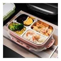 ราคา กล่องอาหารกลางวัน Lunch Box กล่องข้าว กล่องข้าวสแตนเลส 4 ช่อง อุ่นไมโครเวฟ แช่ตู้เย็นได้ กล่องข้าวสแตนเลสเก็บอุณหภูมิ Bento กล่องอาหาร (18406371470)