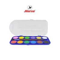 ราคา HORSE ตราม้า สีน้ำ ชุด 12 สี ชนิดก้อน กล่องพลาสติก H 200 ตราม้า จำนวน 1 กล่อง (17642055085)