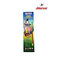 ราคา Horseตราม้า สีไม้ 6แท่ง 12สี แท่งเหลี่ยม กบเหลา จำนวน 1 กล่อง (7390664260)
