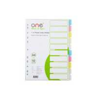 ราคา อินเด็กซ์พลาสติก 10 หยัก 5 สี คละสีใส 10แผ่น ชุด ONE (13083847741)