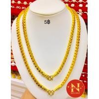 ราคา สร้อยคอ ลายบล็อกเหลี่ยมพ่นทรายตัดลาย ทองหุ้ม ทองชุบ งานสวยเสมือนจริง ใส่สวย ห้างทองนพคุณ (19473475753)