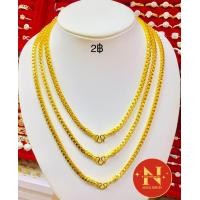 ราคา สร้อยคอ ลายบล็อกเหลี่ยมพ่นทรายตัดลาย ทองหุ้ม ทองชุบ งานสวยเสมือนจริง ใส่สวย ห้างทองนพคุณ (19473475743)
