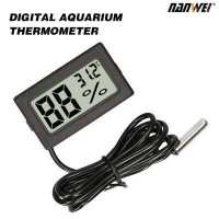 ราคา มาตรวัดมิเตอร์อุณหภูมิถังปลา LCD เทอร์โมมิเตอร์ดิจิตัลตู้ปลานาโนพร้อมโพรบ NTC กันน้ำ 50 C 110 C สำหรับตู้เย็นตู้ปลาทะเลเครื่องอบสัตว์เลื้อยคลานเรือนกระจก (19459998943)