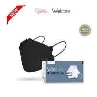 ราคา ของแท้100 Welcare mask หน้ากากอนามัยทางการแพทย์ 3D WF 99 สีดำ P50 (18300971115)