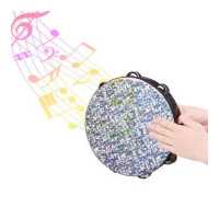 ราคา ammoon เครื่องกระทบของเล่นชุดกลองแทมบูรีน10นิ้วที่กลองตีด้วยมือกระดิ่งสองแถวสำหรับกระโดด (19518046266)