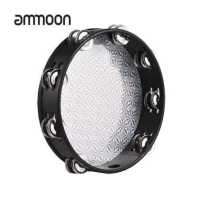 ราคา ammoon กลองตีด้วยมือทามบูรีนไม้สะท้อนแสงขนาด8นิ้ว 10นิ้วพร้อมเครื่องดนตรีเพอร์คัสชั่นชุดกลองสะท้อนแสงสองเสียงเอะอะเสียงโลหะกระทบกัน (17105522578)